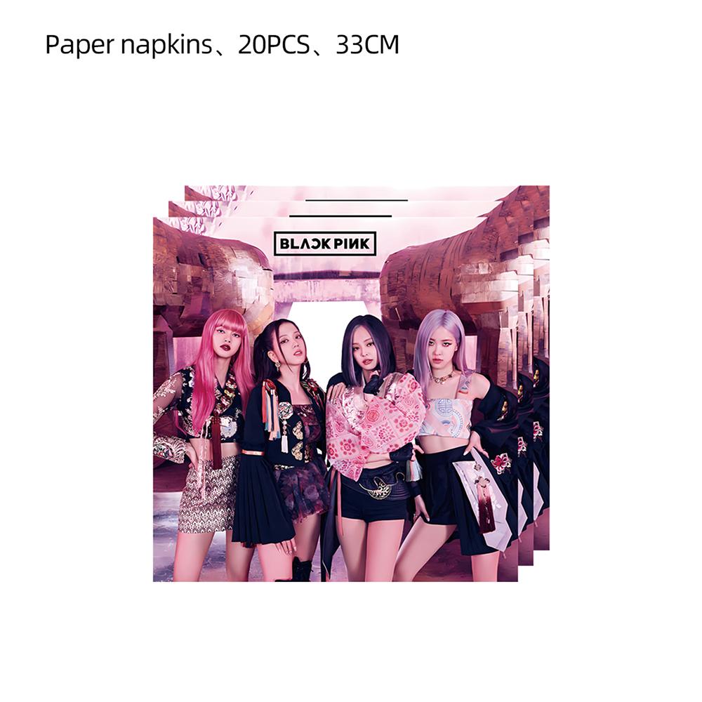 Narozeninové nádobí Blackpink zahrnuje Talíře Ubrousky Ubrusy Kelímky