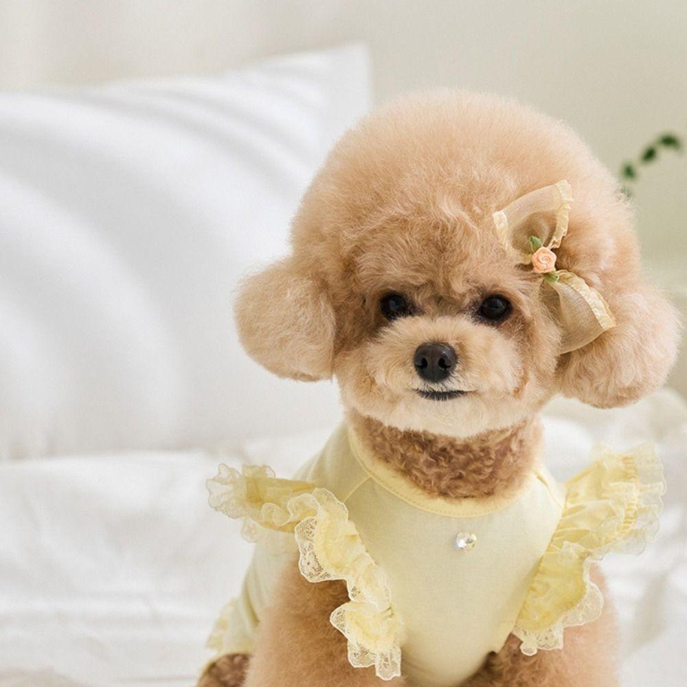 Flying Sleeve Pet Summer Vest Lace Pet Dress Pet Supplies Dog Clothes Spring