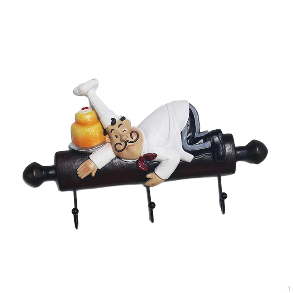 Chef Character Wall Hook Organizer for Home And Kitchen Use