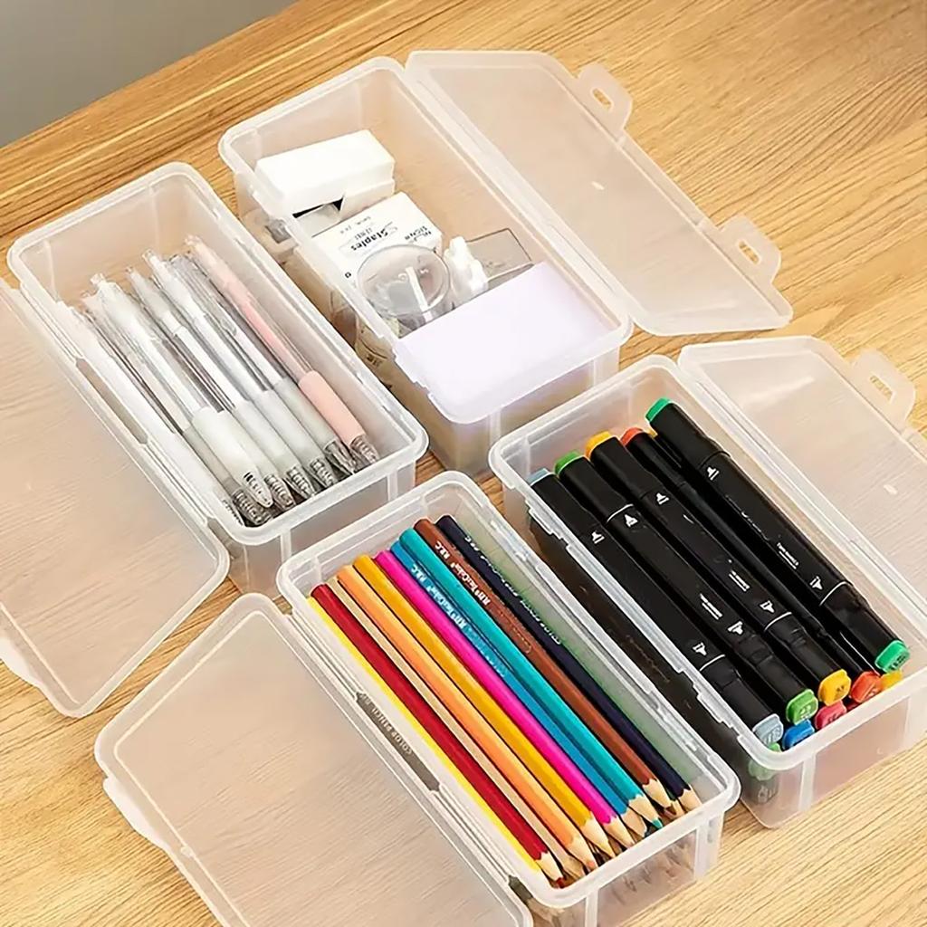 1PC Transparent Pencil Case Sketch Plastic Pencil Case Storage Case Art Student Pencil Case Large Capacity Toolbox
