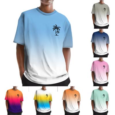 Herren T-Shirts mit Grafiktextdruck, Street-Casual-Kurzarm-Print