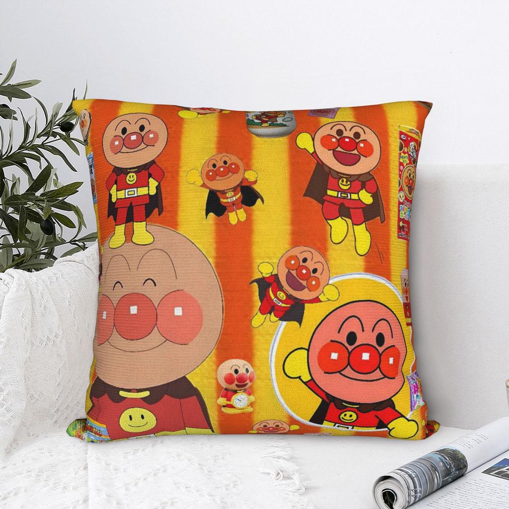 Anime Anpanman Pillow Cover Fashion Pillow Case For Sofa Couch Bed Living Room Soft Pillowcases Gift