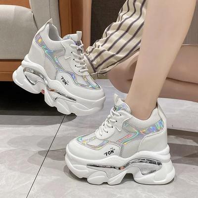 2024 Novos Sapatos Coreanos Femininos Primavera Outono Fundo Grosso Moda Sapatos Femininos Casuais Tênis Plataforma Calçados Femininos