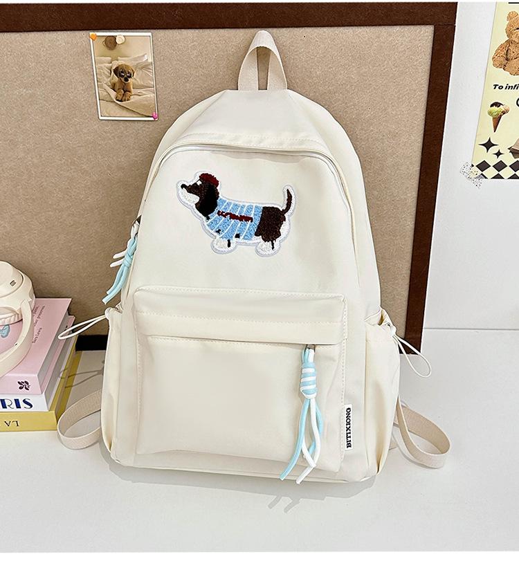 

New schoolbag cartoon student schoolbag campus solid color backpack cute backpack female versatile backpack білий