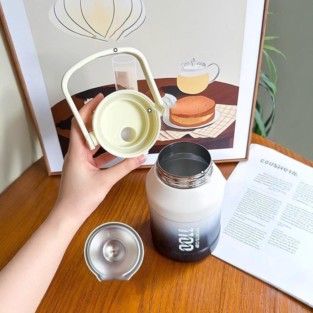 Leak Proof Large Capacity Vacuum Flask Insulated Straw Thermal Water Bottle  Outdoor Sports