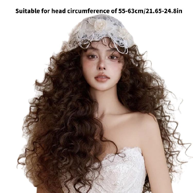 Graceful Lace Meshes Hat Romantics Hollows Flower Lace Hat Vintage Lace Hat for Weddings and Banquets