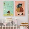 Vintage Nordic Abstract Landscape Canvas Wall Art Paintings Cartoon Dogs Posters and Prints Pictures Kids Bedroom Home Decor