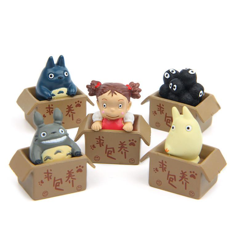Cartoon Cute Totoro Box Cat Mini Model Decoration Figurine For Landscape Props