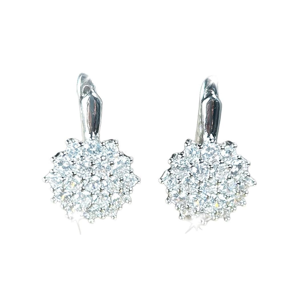 Russian Style Zircon Flower Ear Cuff Earrings for Women - Elegant Summer Fashion