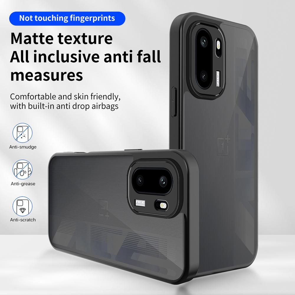 KEYSION Matte Translucent Black Phone Case for OnePlus 15R 15 5G Silicone+PC Clear Shockproof Back Cover for OnePlus Ace 6 6T