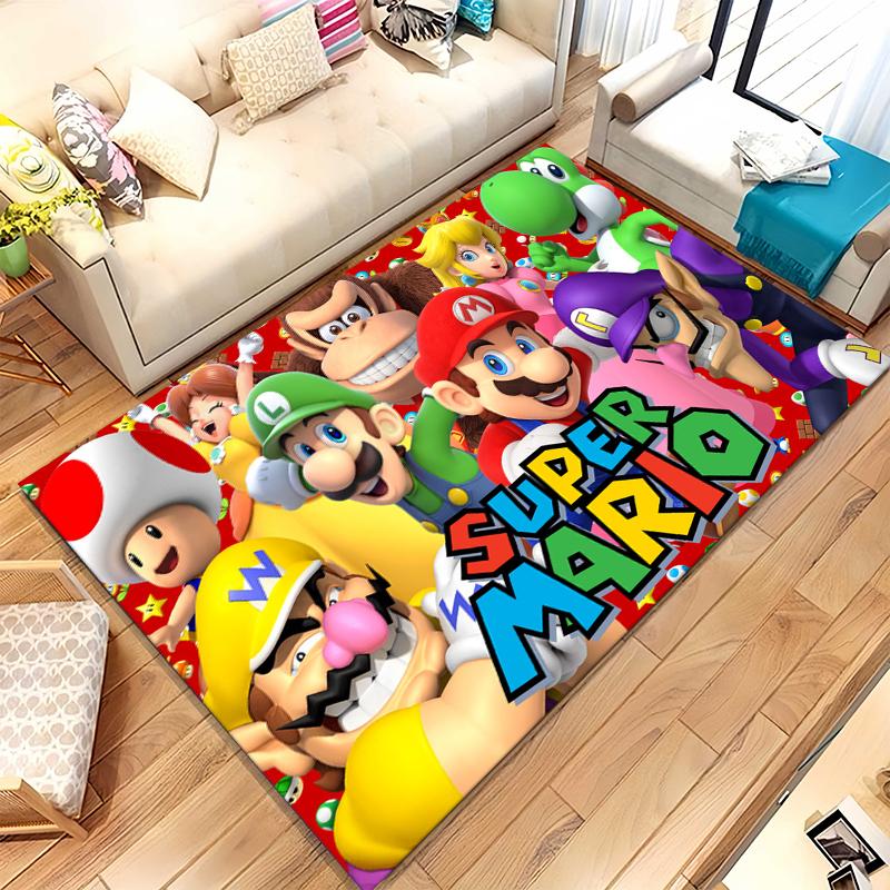 Retro M-Mario Bros Game Cartoon Living Room Non-Slip Area Rug Soft Carpet for Bedroom Kids Playroom Sofa,Home Decor Doormat Gift