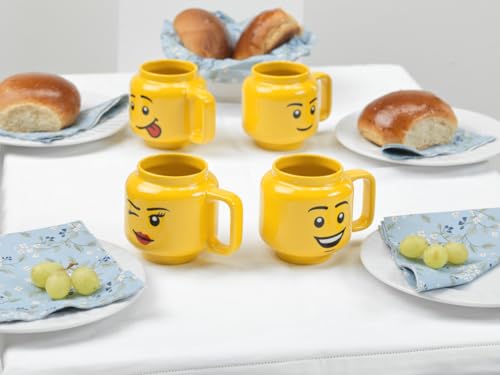 Room Copenhagen LEGO Ceramic Mug, Large, Happy Boy, Bright Yellow, 41460806