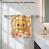 Yellow Lion Party Towel, Soft Absorbent Bath Hand Towel, Puffy Cartoon Print, Kids Shower Towel