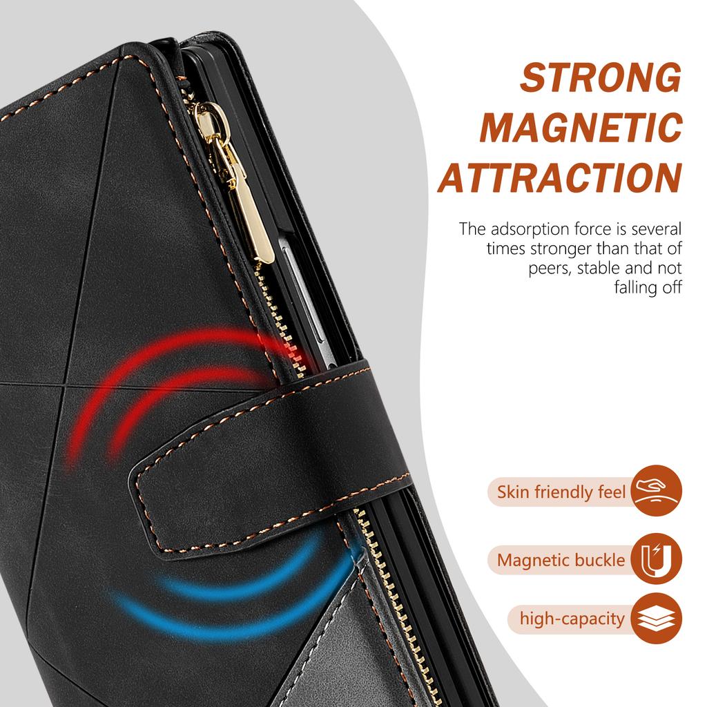 Business Flip Leather Case for Samsung Galaxy Z Fold 7 6 5 4 3 5G Fold7 Fold6 Card Holder Wallet Bag CoverWith Lanyard Etui