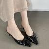 Fashion Autumn New Baotou Slippers Women's Shallow Mouth Shallow Mouth Butterfly Knot A Slip-on Wear-resistant High Heels