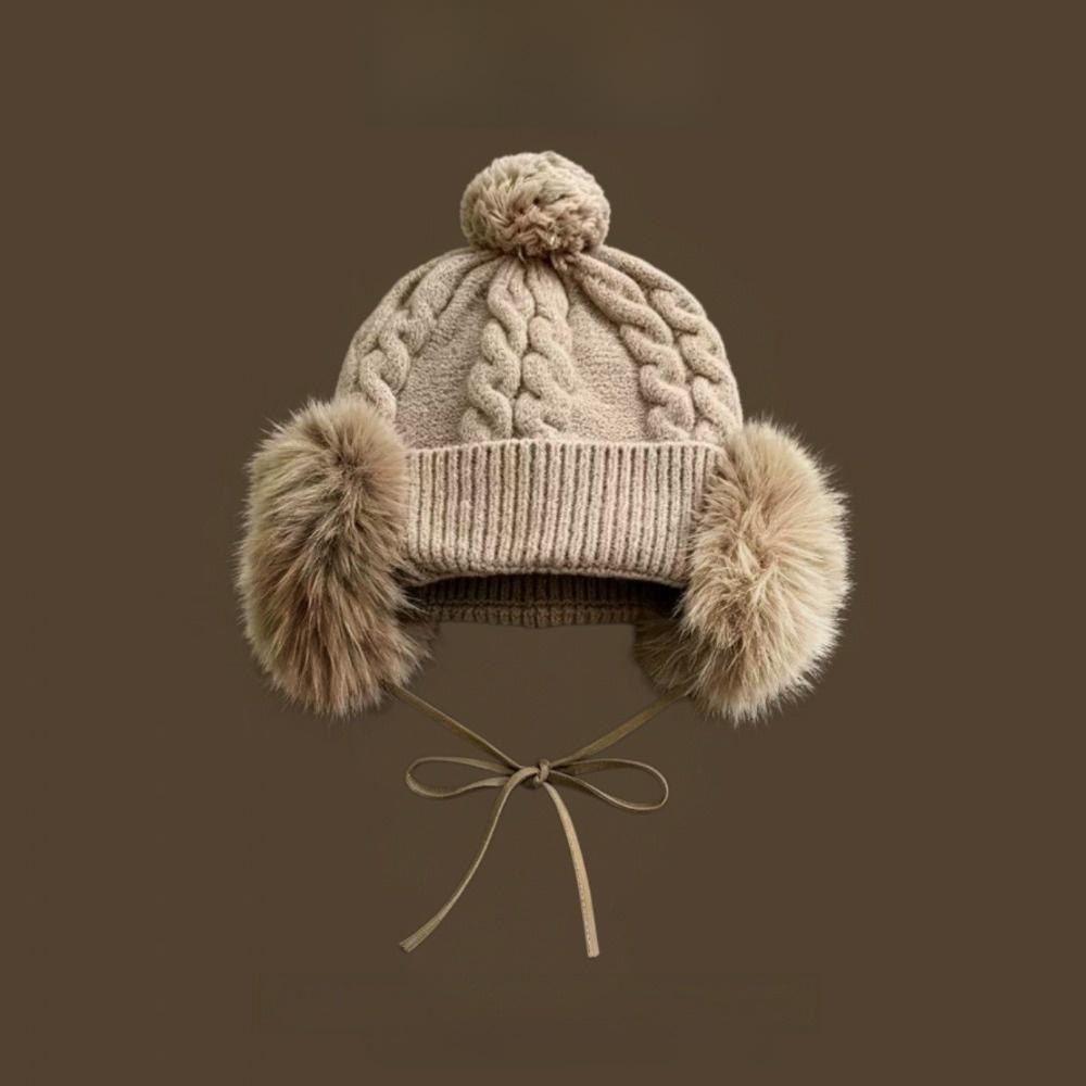 Large Head Circumference Faux Fur Beanie Faux Fur Ear Flaps Thermal Winter Hat Women Outdoor Use