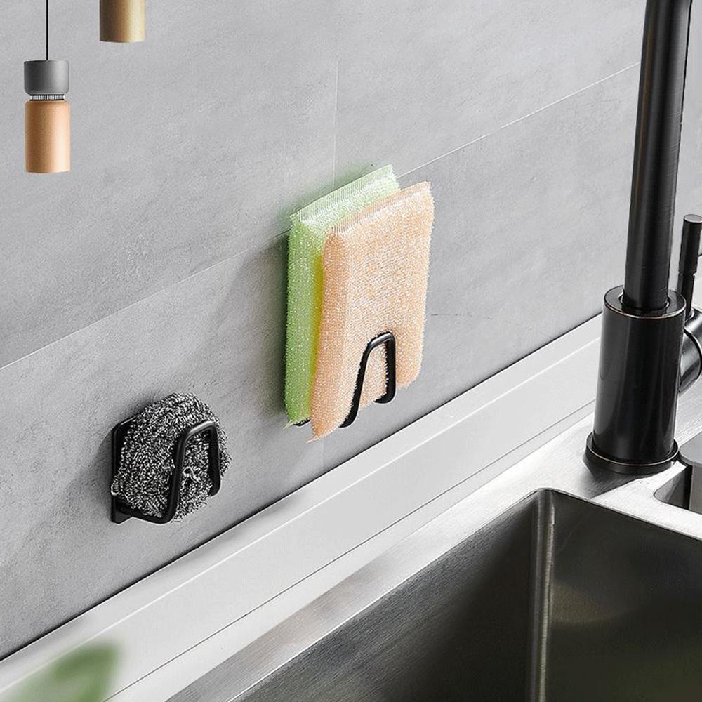 1pc Stainless Steel Sink Sponge Rack For Sponge Steel Wire Ball Draining Paste The Inner Wall Of The Sink Kitchen Supplies