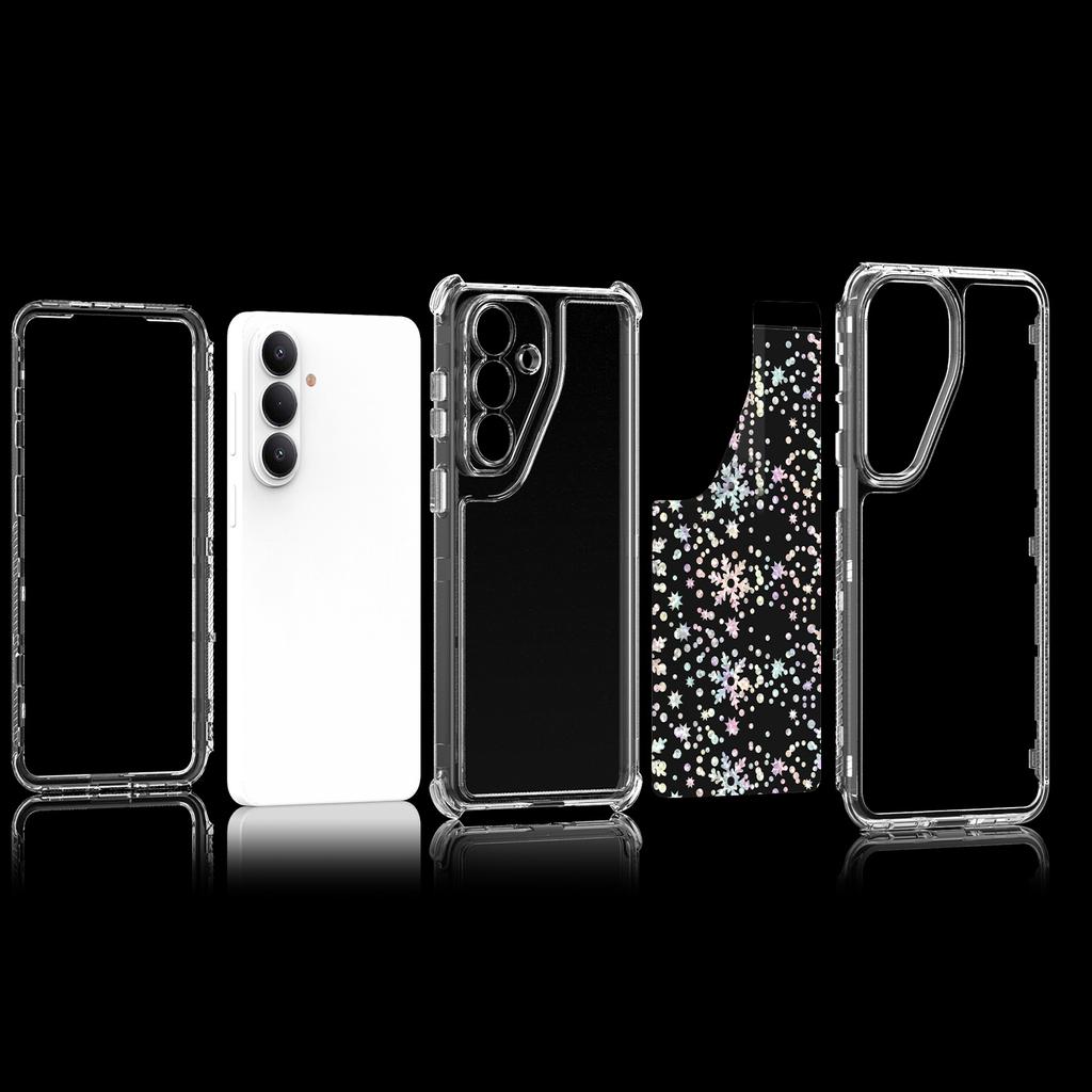 For Samsung Galaxy S26+ Case Precise Cutouts Acrylic TPU Clear Phone Cover with Laser-printed Film