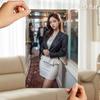 ArtyFame Elegant 2D Flat Metal Wall Art, Pre-Drilled Holes, Modern Woman In Black Blazer White Skirt Social Scene