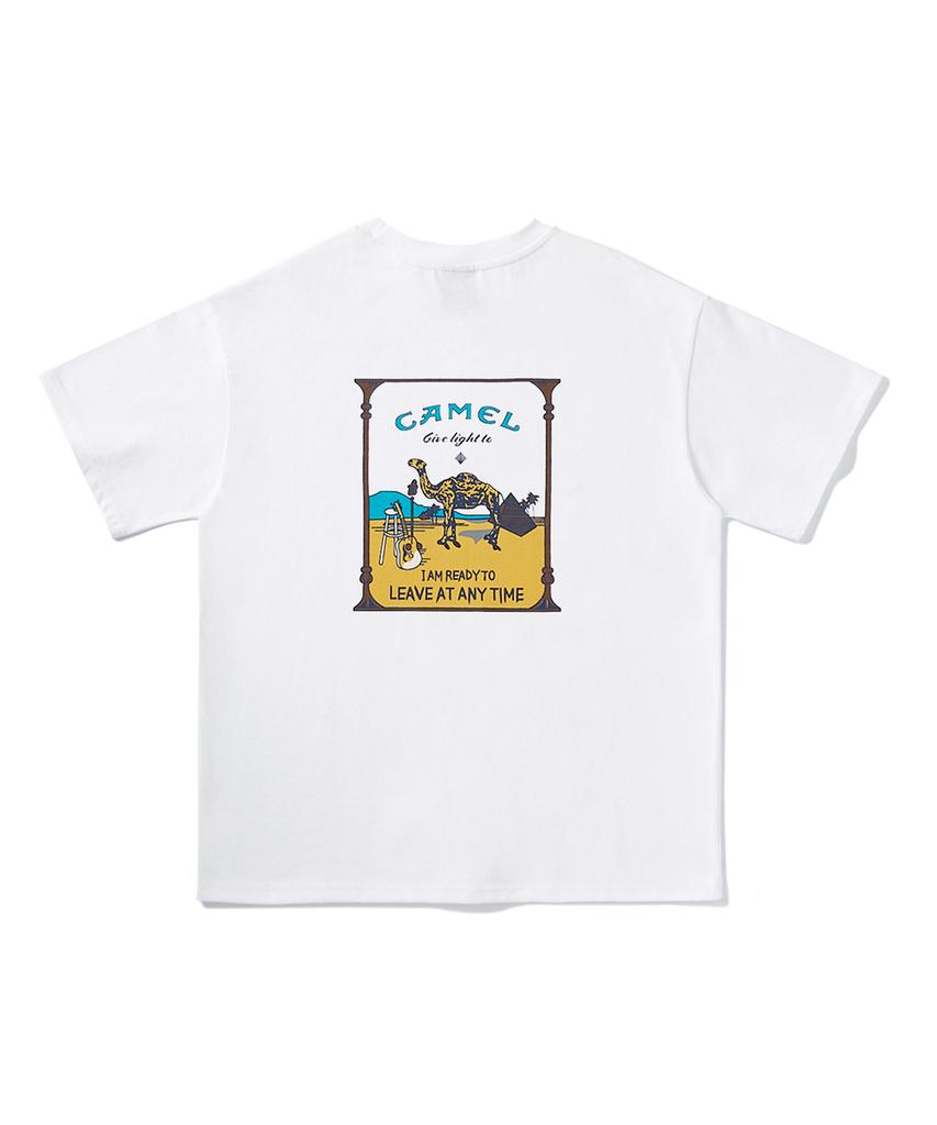 Peullukeu Camel Pigment Short Sleeve T-Shirt White Fst727