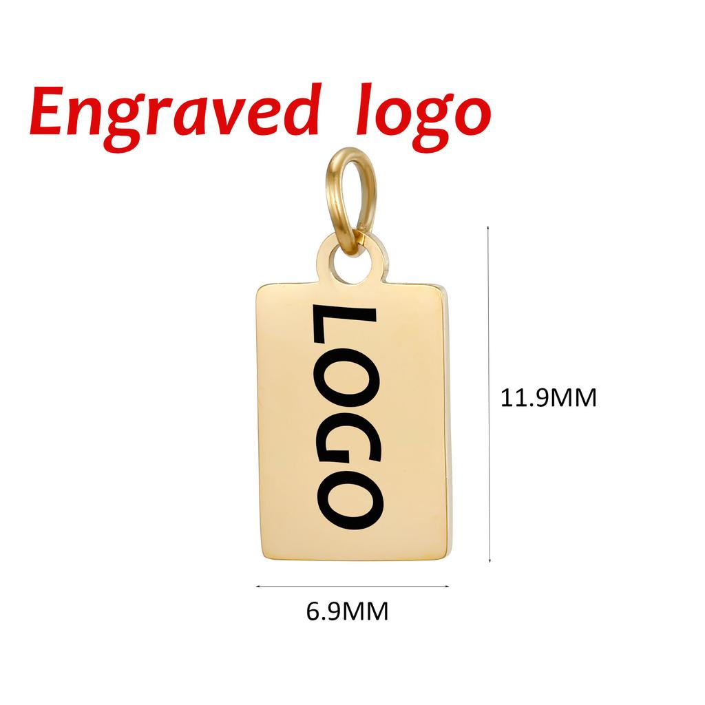SUNIBI Gepersonaliseerde Logo Tags Roestvrijstalen Bedels voor Kettingen Armbanden 6 Maten om te Kiezen Sieraden