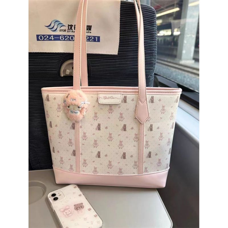 

Bag Female Print Satchel Student Class Cartoon Pink