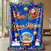 Kerst Gepersonaliseerde Naam Bedrukte Flanellen Deken Warm Comfort Bedkleed Huisdecoratie Feestelijk Cadeau