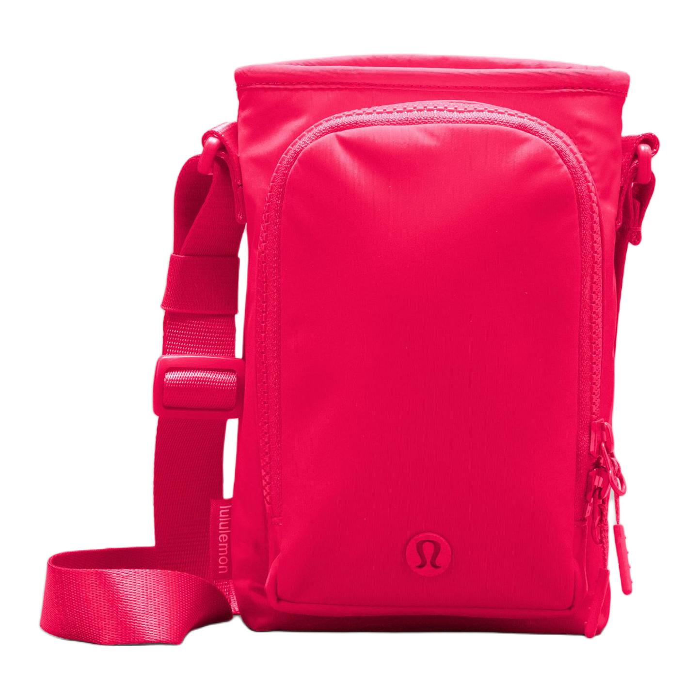 Lululemon Water Bottle 2L With Front Pocket Adjustable Shoulder Strap Recycled Nylon Crossbody Bag Unisex Bags Ceramic-Pink LU9BO7S Glaze Pink