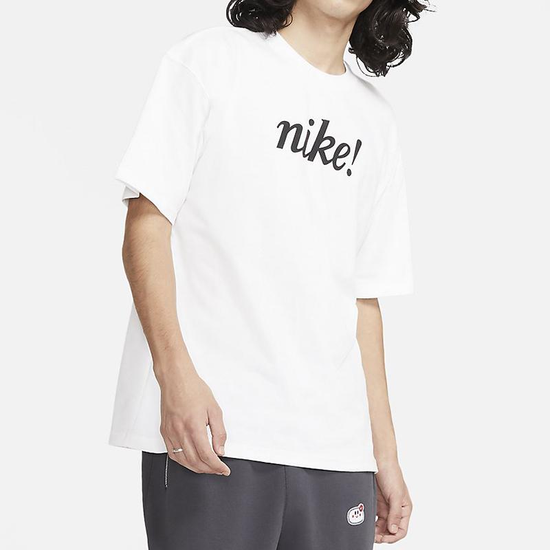 Nike Casual Sports Letter Print Short Sleeve T-Shirt Men Tops White DA0448-100