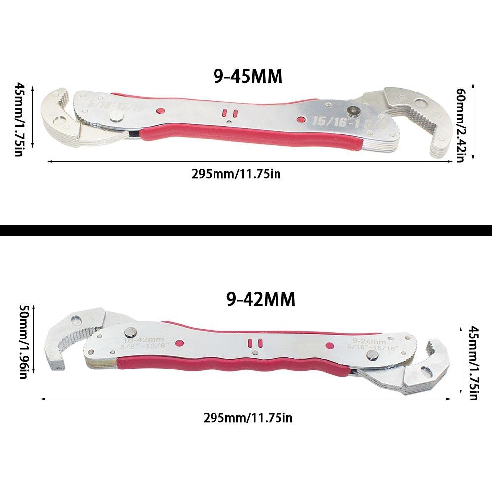 Doppelkopf Magischer Schraubenschlüssel 9-45mm Universal Verstellbare Schlüssel Maulschlüssel Multitool Für Sechskant Dreieck Vierkant Mutter Schraube