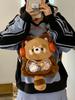 Raccoon Plush Backpack With Nylon Material Soft Serve For Daily Commute And Casual Use
