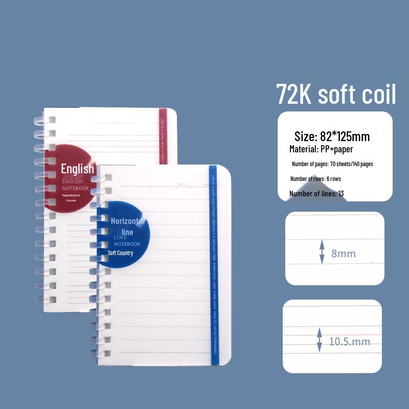 Extra Thick B5 Horizontal Grid Soft Coil Notebook – A5 Size, Hand-Friendly Design