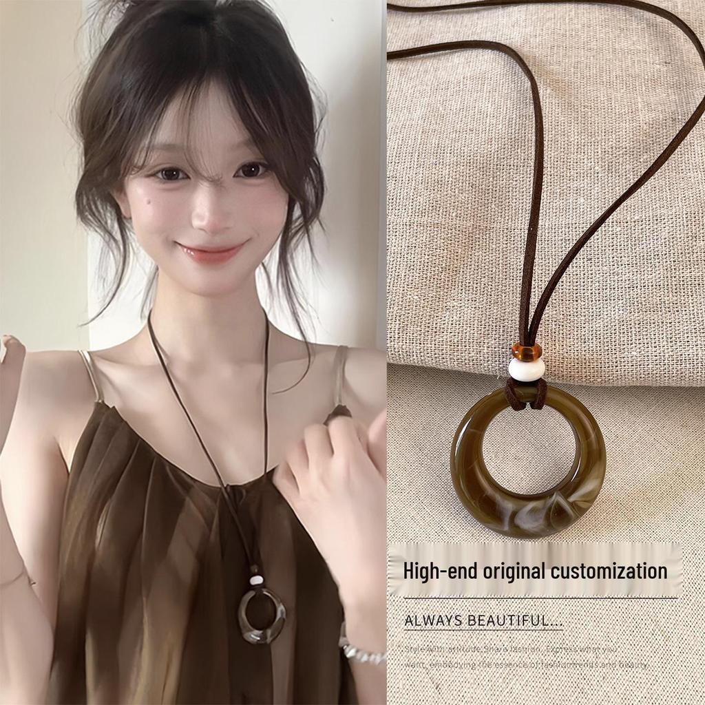 Bohemian Coffee Vintage Tassel Necklace, Ethnic Butterfly Pendant, 2025 Sweater Chain.