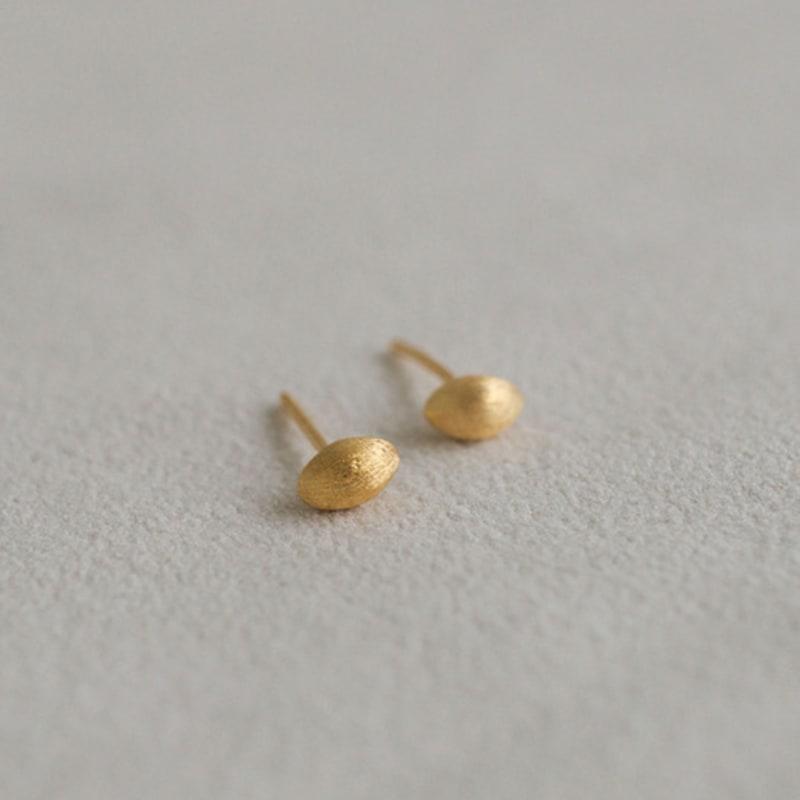 Modernlike 14k Gold-filled Silver Matte Oval Ball Earrings
