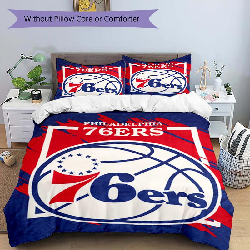 Basketball Team Logo Themed Bedding 3Pcs Duvet Cover Set Decorative Bed Linen For Teen Room Home Decoration