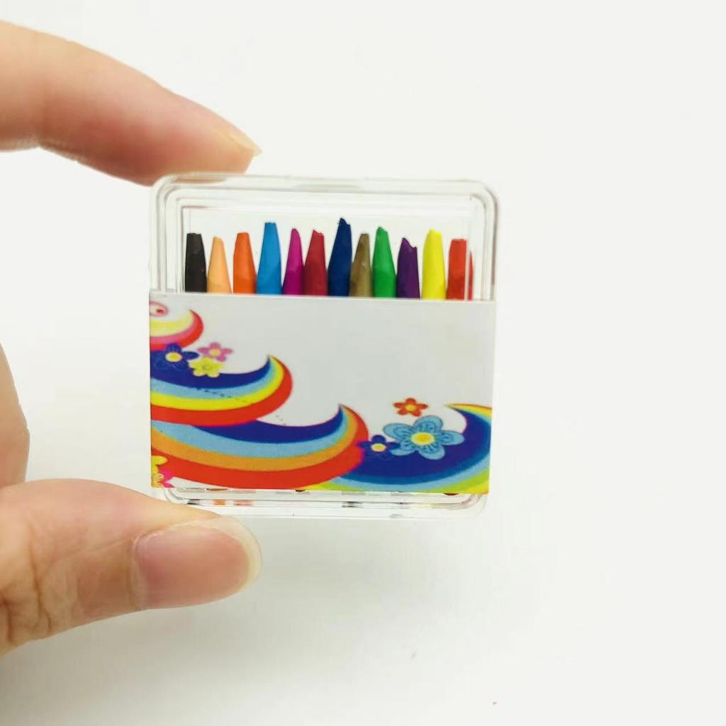 Miniature Office Model Stationery Set: Pencil Case, Notebook, Sketchbook, Ruler, Caliper, Crayon (1:12 Scale)