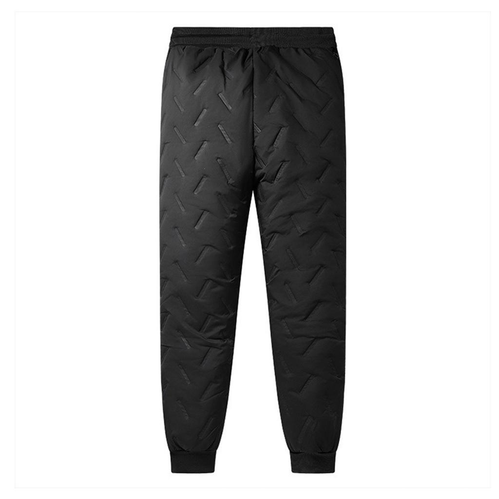 Men's Solid Color Embossed Fleece Cotton Pants Men's Drawstring Graphene Thickened Warm Pants NEW SPORT Pocket Label