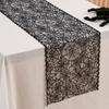 Black Color Black Lace Table Runner Long Length Spider Web Table Runner  Table Decor