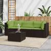 Vidaxl 4-Seater Garden Lounge Set, Cushions, Brown Rattan Pe