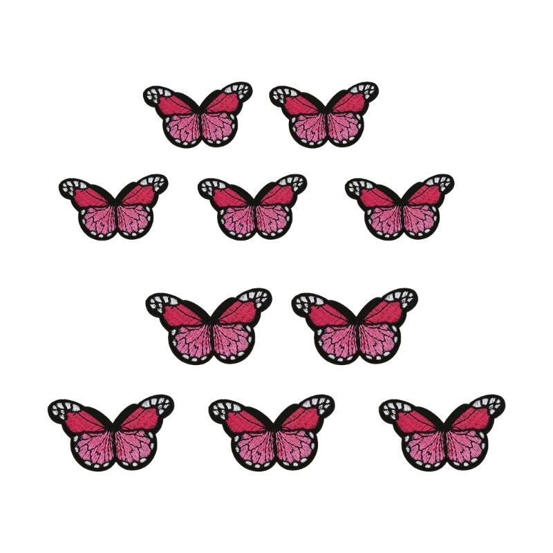 Pack Of 10 Embroidered Butterfly Iron on Patches Embroidered Fabric Patches Sew on Repair Patches For Clothing Jackets