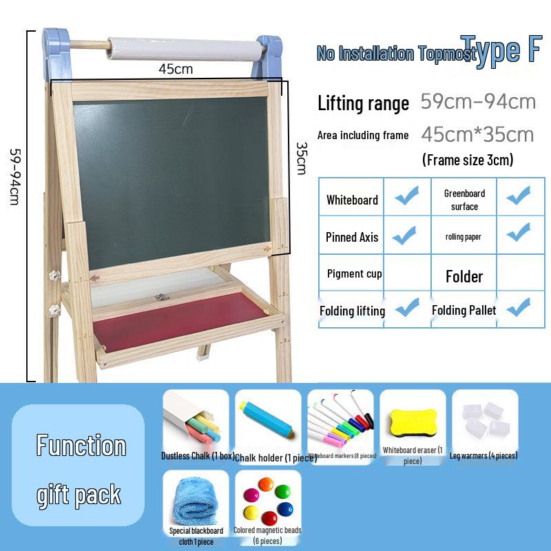 Children s Adjustable Magnetic Wooden Double-Sided Easel