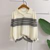 Honey J Split Collar Stripe Knit 3 Color