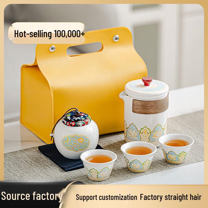 Portable Ceramic Kung Fu Travel Tea Set