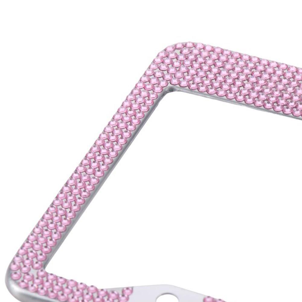 2-pakning Rhinestone med sløyfedesign Bilskiltdeksler Lisensbrakettholder for amerikansk kjøretøy