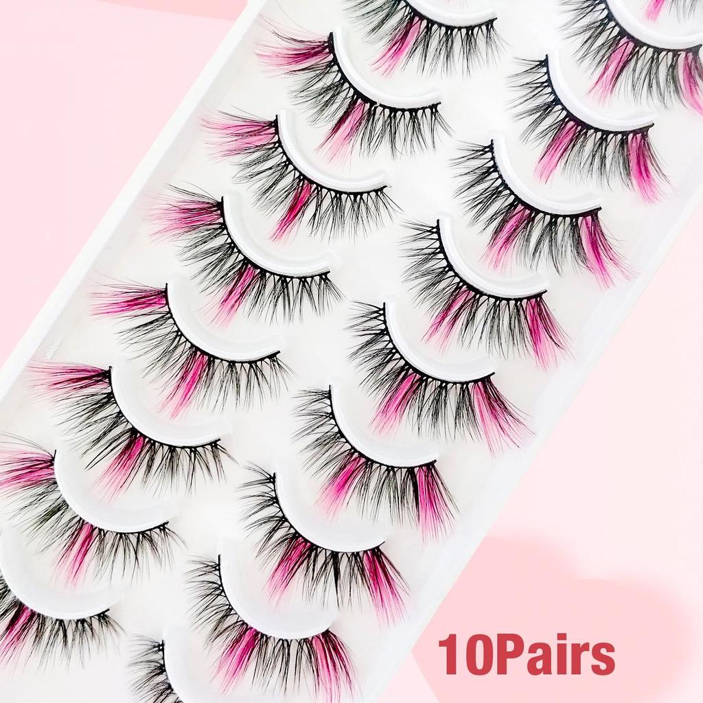 Colorful Imitation Mink Fur False Eyelashes with Natural Curl