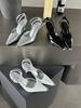 Fashion Pointed Toe Women Sandals Black Silver White Summer Dress Shoes Thin High Heels Ankle Strap Party Pumps Wedding Sexy Pumps 35-39