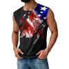 Men's Summer Independence Day Printed Sports Button Pocket Sleeveless Tank Top