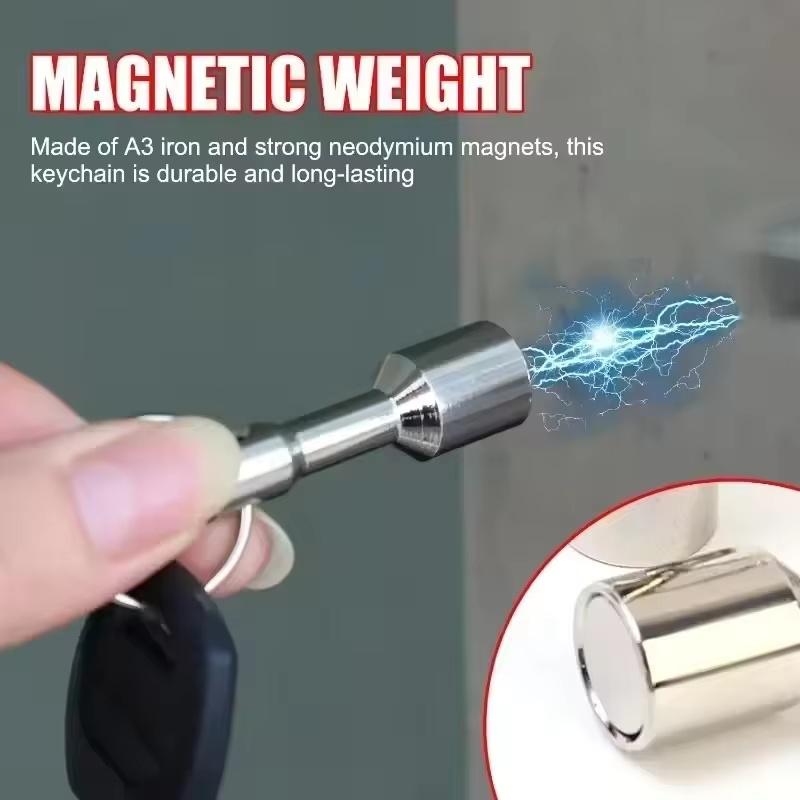 Super Strong Magnetic Pocket Metal Magnet for Detecting Car Keys, Detachable Keychain Ring, Hanging Bracket Hook, Portable Outdoor Tool