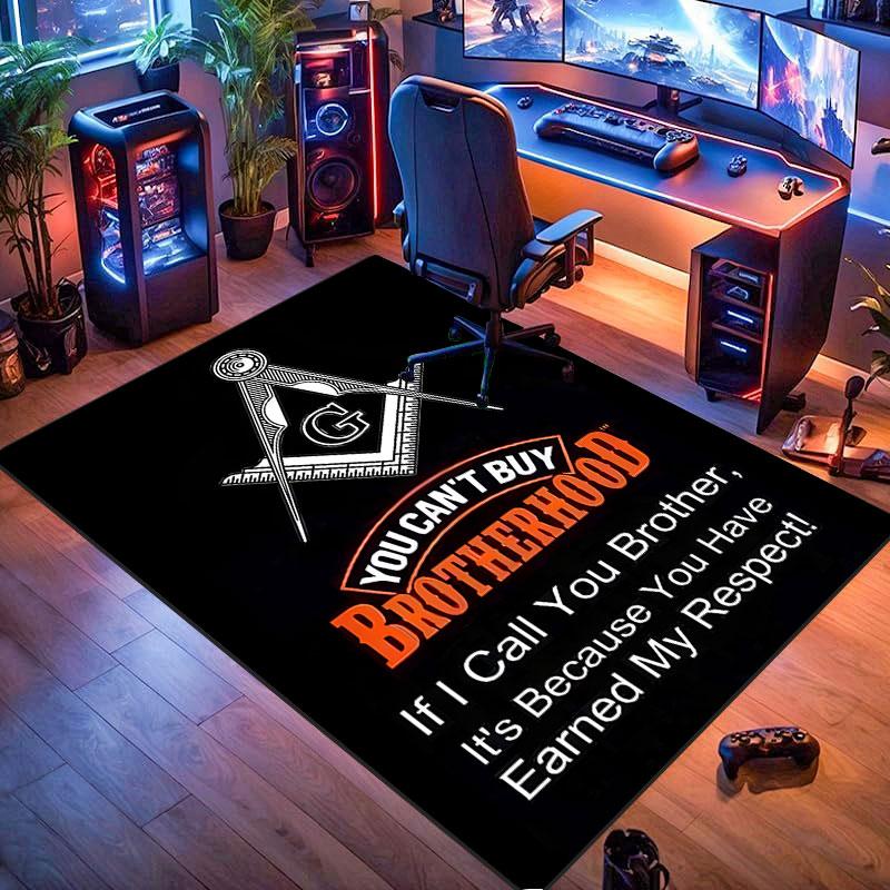 Freemason symbol rug, suitable for living room, bedroom, game room, computer room and home décor.