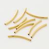 20pcs/lot 14K 18K Gold Plated Necklace Glossy Curved Loose Spacer Tube Beads Bracelet Connectors Beads For DIY Jewelry Making